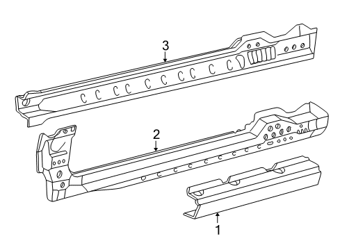 2000 Toyota Solara Outer Rocker Panel, Passenger Side Diagram for 61411-06020