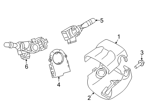 2019 Toyota Highlander Shroud, Switches & Levers Diagram