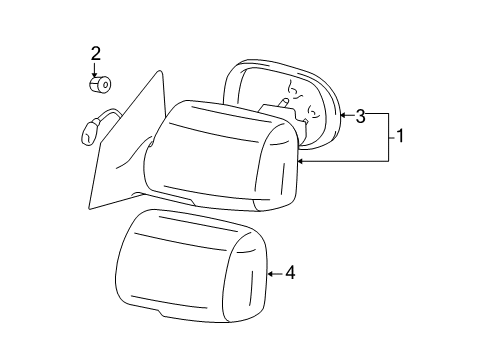 2009 Toyota Yaris Outside Mirrors Diagram 2 - Thumbnail