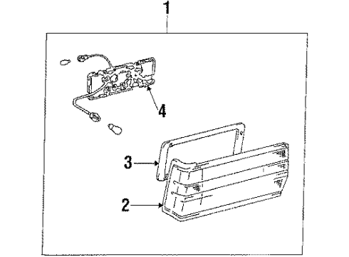 1986 Toyota Camry Lamp Assembly,Rear Combination Diagram for 81560-32121