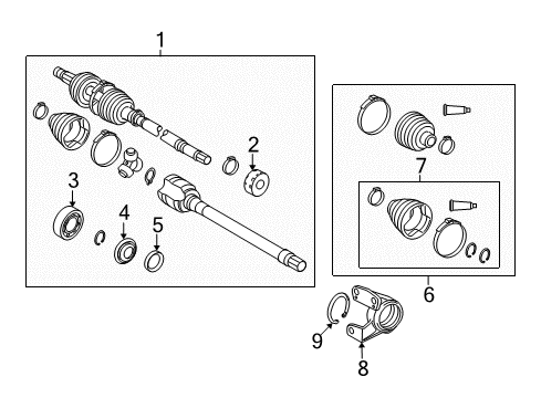 2013 Toyota Matrix Drive Axles - Front Diagram 2 - Thumbnail