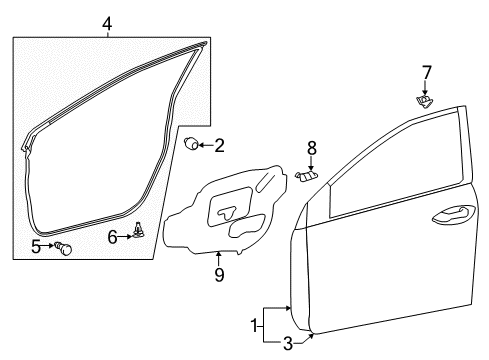 2015 Toyota Corolla Panel Sub-Assembly, Front D Diagram for 67001-02371