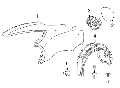 2022 Toyota GR Supra Lid Sub-Assembly, Fuel F Diagram for 77305-WAA01