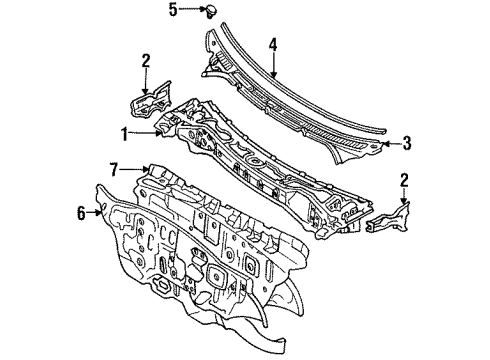 1992 Toyota Tercel Cowl Diagram