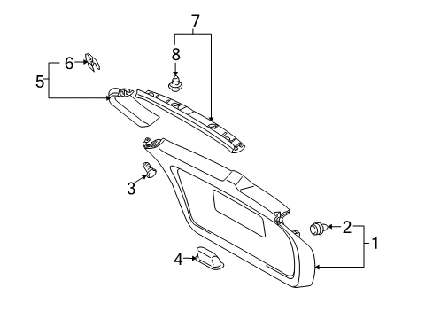 2013 Toyota Matrix Interior Trim - Lift Gate Diagram