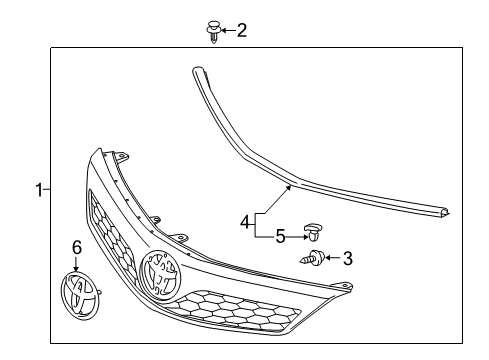 2014 Toyota Camry Grille & Components Diagram 4 - Thumbnail