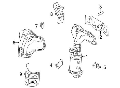 2010 Scion xB Exhaust Manifold Converter Sub-Assembly Diagram for 25051-28340