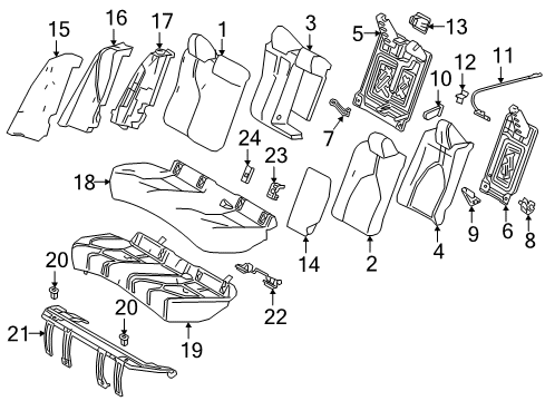 2020 Toyota Camry Rear Seat Components Diagram 4 - Thumbnail