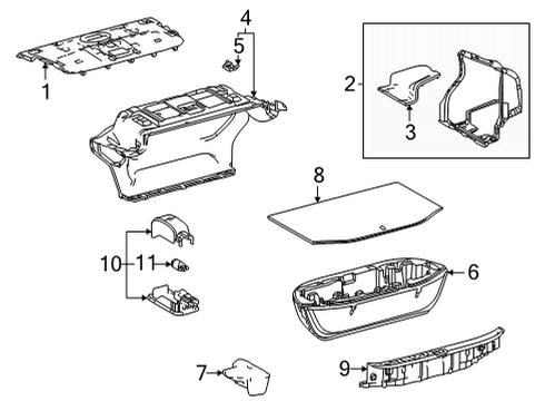 2018 Toyota Mirai Interior Trim - Rear Body Diagram