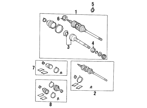 1998 Toyota Avalon Drive Axles - Front Diagram