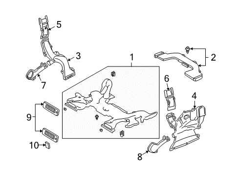 2009 Toyota Land Cruiser Heater Ducts Diagram 1 - Thumbnail