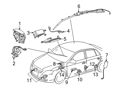 2011 Toyota Avalon Sensor, Side Air Bag Diagram for 89831-02030