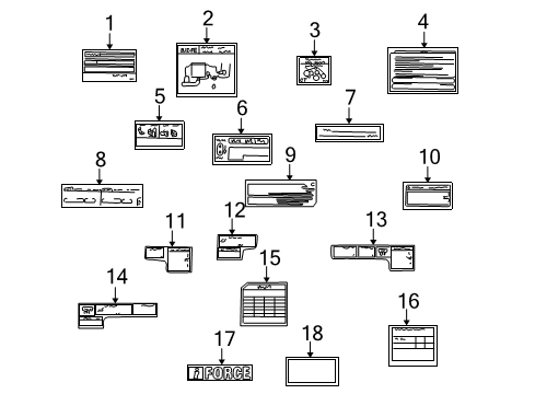 2001 Toyota Sequoia Label, Rear Seat Caution Diagram for 74543-08010