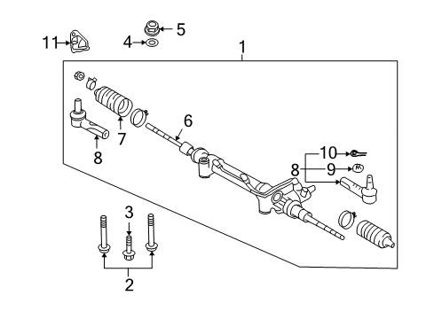 2009 Toyota Land Cruiser Steering Column & Wheel, Steering Gear & Linkage Diagram 3 - Thumbnail