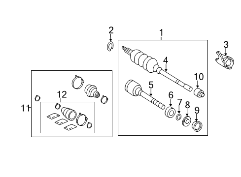 2012 Toyota Avalon Front Drive Shaft Bearing Diagram for 90363-A0004