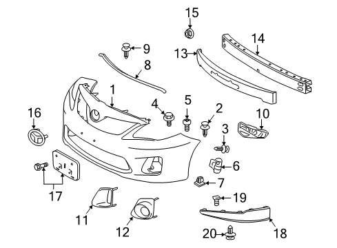 2012 Toyota Corolla Front Bumper Diagram