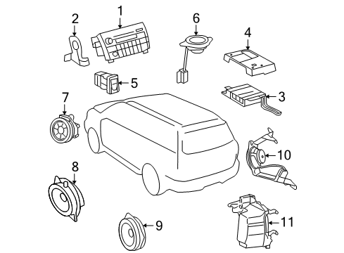 2017 Toyota Sequoia Speaker Assembly, Radio Diagram for 86160-0C160