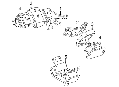 2003 Toyota Sequoia Bracket, Engine Mounting, Front LH Diagram for 12315-50090