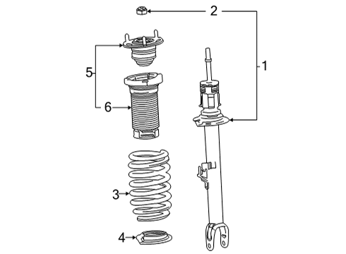 2022 Toyota Mirai Struts & Components - Front Diagram