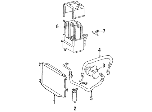 1987 Toyota Corolla Hose, Cooler REFRIGERANT Discharge Diagram for 88711-01011