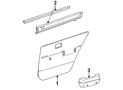 1993 Toyota Tercel Door Trim Panel, Passenger Side Diagram for 67630-16400-C0