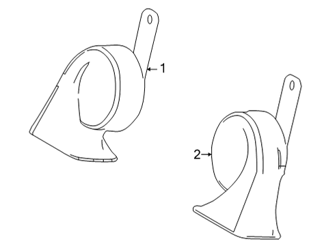 2018 Toyota Mirai Horn Assembly, Low Pitch Diagram for 86520-62010