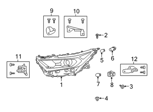 2019 Toyota RAV4 Bulbs Diagram 4 - Thumbnail