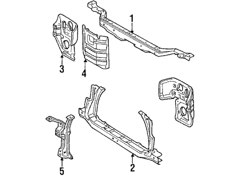 1990 Toyota Tercel Member, Front Cross, Front W/Rear Diagram for 57161-16907