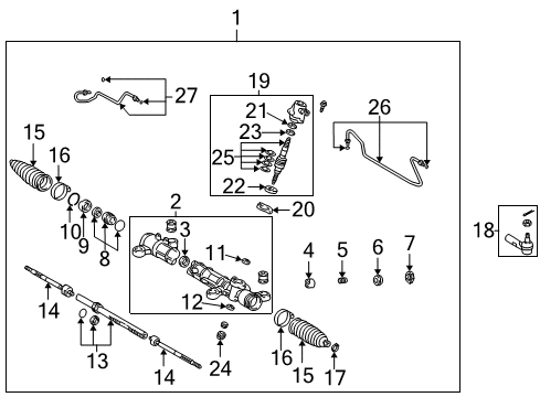 2003 Toyota Corolla Guide, Rack Diagram for 45504-02030