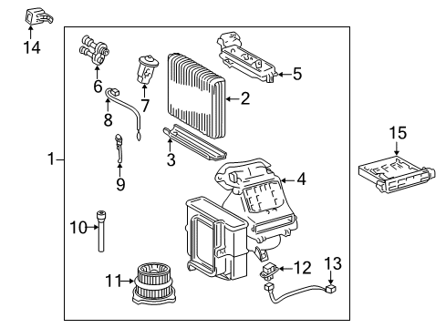 2005 Toyota Echo A/C Evaporator Components Diagram