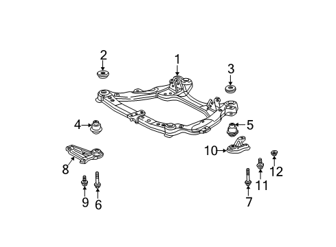 2005 Toyota Highlander Suspension Mounting - Front Diagram