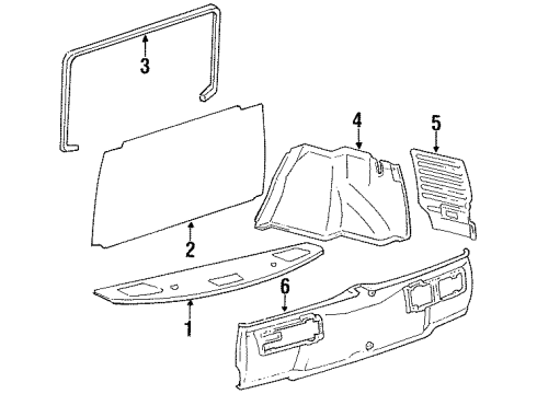 1986 Toyota Celica Tail Panel Trim, Rear Diagram for 64716-20171-03