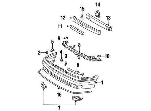 1999 Toyota Avalon Front Bumper Diagram