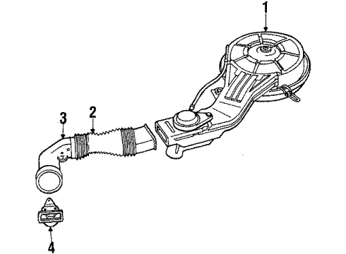 1987 Toyota Tercel Cleaner Assembly, Air Diagram for 17700-11290