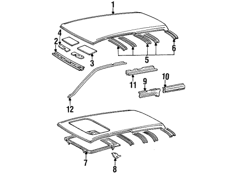 1993 Toyota Camry Rail, Roof Side, Outer RH Diagram for 61211-32070