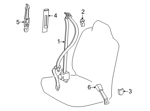 2008 Scion xD Seat Belt Diagram 1 - Thumbnail