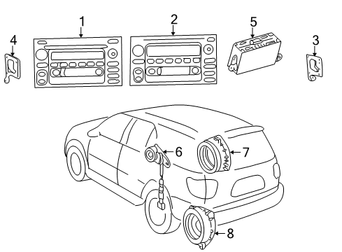 2002 Toyota Sequoia Speaker Assembly, Front Diagram for 86160-AF020