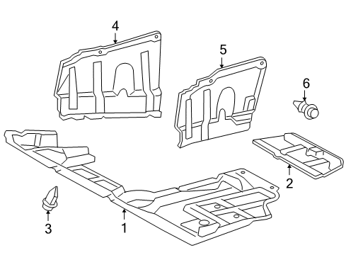 2012 Toyota RAV4 Splash Shields Diagram