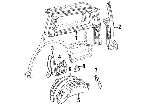 1997 Toyota Land Cruiser Inner Structure - Quarter Panel Diagram