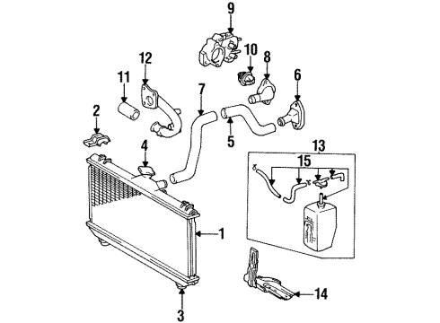 1994 Toyota Corolla Radiator & Components Diagram