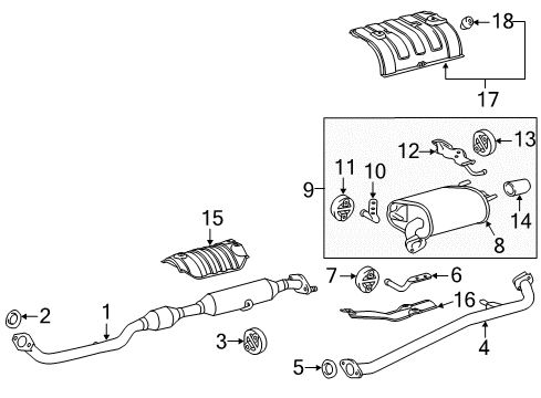 2014 Toyota Camry Exhaust Components Diagram 2 - Thumbnail