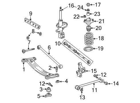 2004 Toyota Avalon Support Assy, Rear Suspension, RH Diagram for 48750-06051