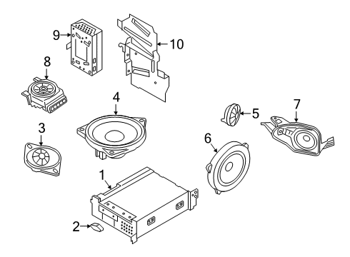 2022 Toyota GR Supra Speaker Assembly, W/BRAC Diagram for 86150-WAA04