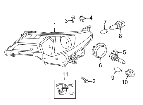 2014 Toyota RAV4 Headlamps, Electrical Diagram 2 - Thumbnail