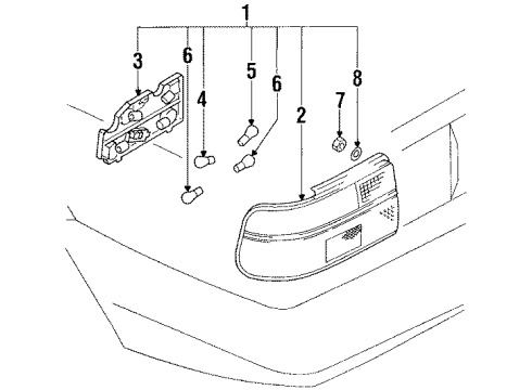 1992 Toyota Corolla Tail Lamps Diagram 2 - Thumbnail