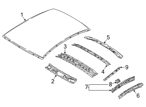 2020 Toyota Yaris Roof & Components Diagram