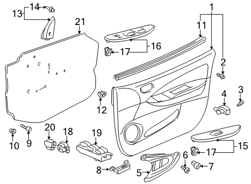 2002 Toyota Prius Garnish, Front Door Lower Frame Bracket, RH Diagram for 67491-47010