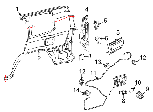 2020 Toyota Land Cruiser Quarter Panel & Components Diagram