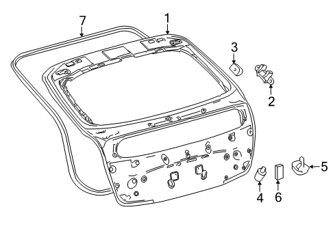 2022 Toyota Prius AWD-e Gate & Hardware Diagram