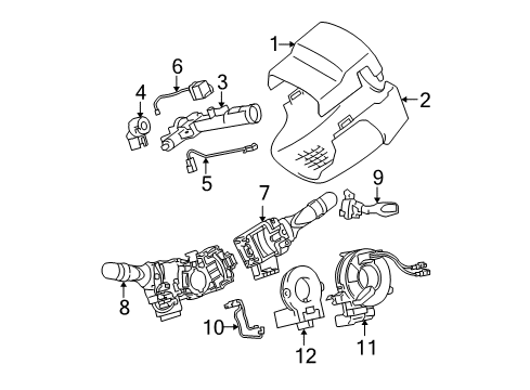 2009 Toyota Avalon Cover, Steering Column, LWR Diagram for 45287-AC012-B1